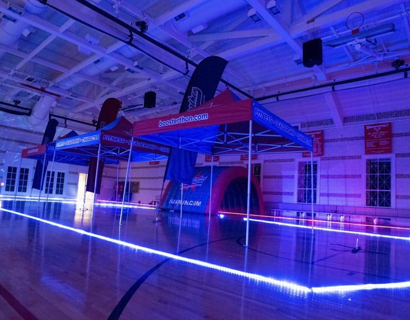 A Boosterthon Glow Run is a luminous indoor event that makes use of awesome light displays.