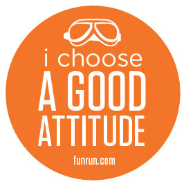 FunRun.com "I choose a good attitude" sticker.